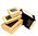 Caixa Take Away Kraft C/ Interior Preto e Janela 730ml - Pacote 25 unidades