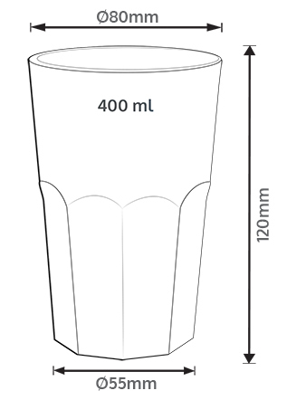 Copo Americano 400ml Policarbonato (PC)