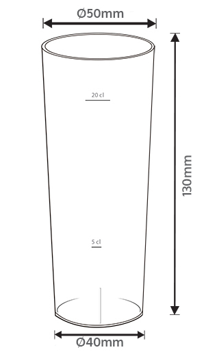 Copo Plastico TUBO 200ml. PP