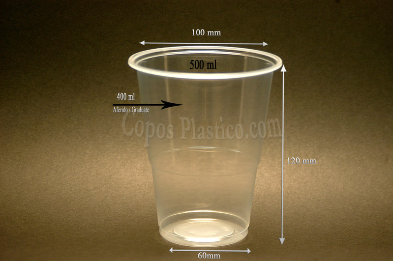 Vasos de plástico duro PP traslúcido irrompible 400ml