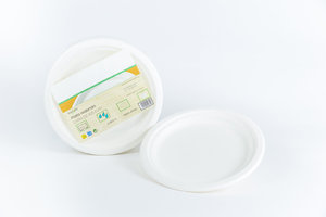 BIO White Sugar Cane Dish 22cm - Pack 50 units