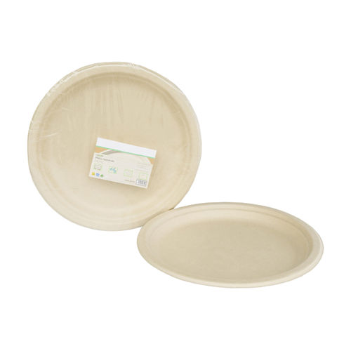 Plat BIO Canne à Sucre Crème 17cm - Boîte Pleìne 800 unités