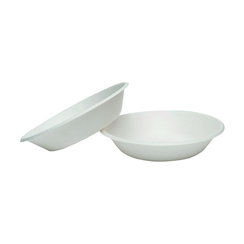 Plato Hondo BIO Blanco Caña de azúcar 19cm - Paquete 50 unidades