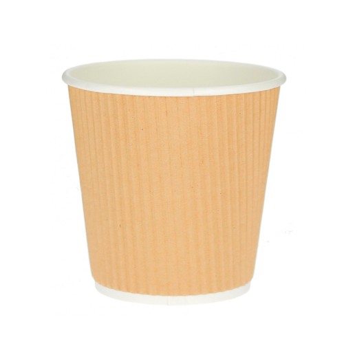 Corrugated Card Cup Kraft 120ml (4OZ) - Box 1000 units