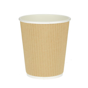 Vaso Cartón Corrugado Kraft 360ml (12Oz) – Paquete 25 unidades