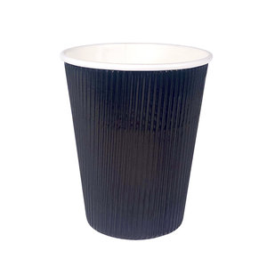 Verre en Carton Ondulé Noir 360ml (12Oz) - Boîte Complète 500 unités