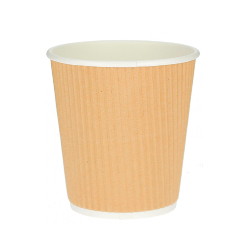 Vaso Cartón Corrugado Kraft 240ml (8Oz) - Caja Completa 500 unidades