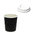 Vaso Cartón Corrugado Negro 240ml (8Oz) con Tapa Sin Agujero Blanco – Paquete 25 unidades