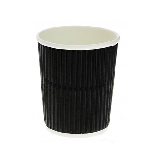 Vaso Cartón Corrugado Negro 240ml (8Oz) - Caja Completa 500 unidades