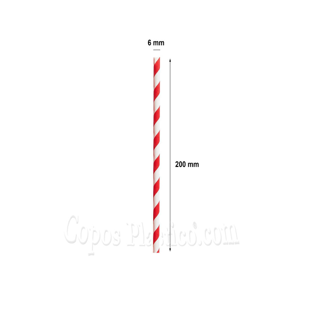 Caña Papel Recta Roja - Caja 6000 unidades