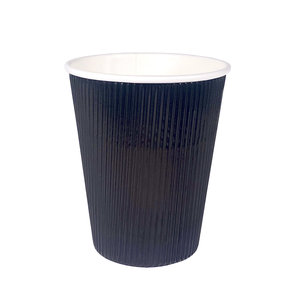 Black Corrugated Paper Cup 360ml - Box 500 units