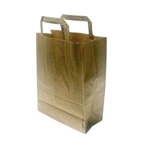 Kraft paper bag with flat handle 26x30+14cm