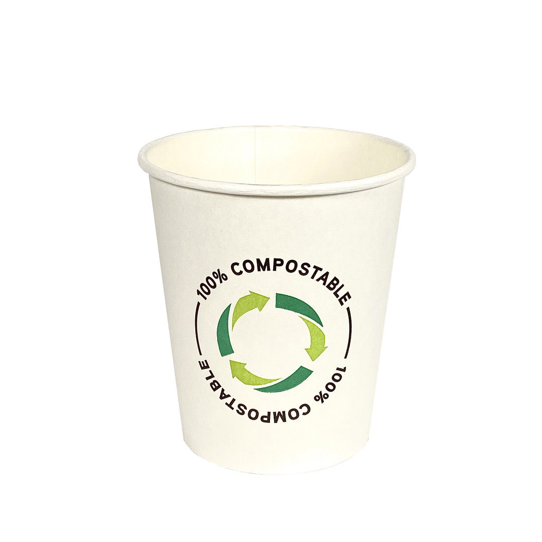 Copo Cartão Hotel 100% Compostável Embalado saco/ bio PLA 210ml (7OZ) Manga 50 unidades