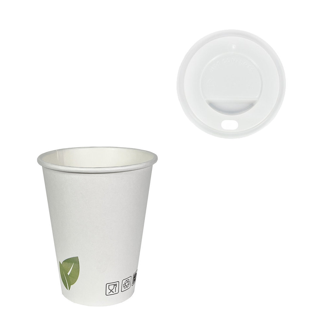 Copo Cartão Eco Folha Branco 360ml (12OZ)