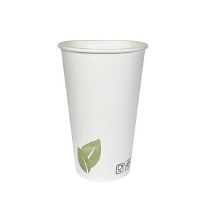 Copo Cartão Eco Folha Branco 480ml (16OZ) Manga de 50 Unidades