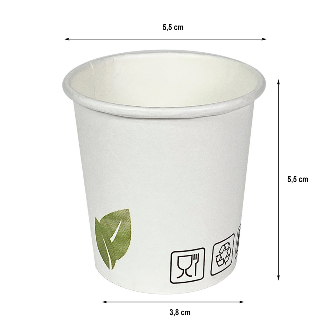 50 gobelets café carton recyclable 120 ml -180 ml -240 ml -360 ml