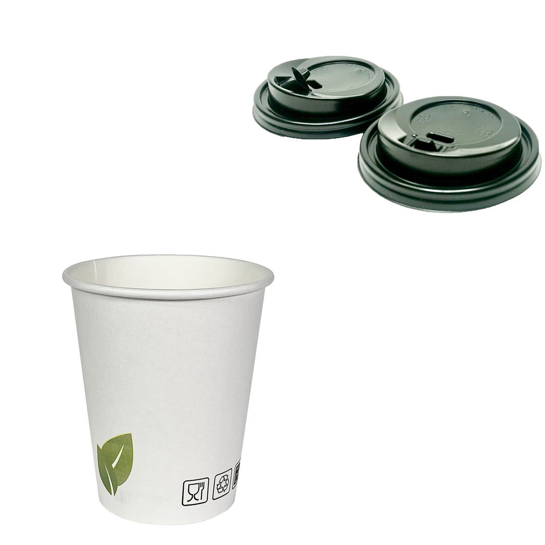 Copo Cartão Eco Folha Branco 240ml (8OZ)