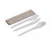 KIT-Fork + couteau + cuillère  C/serviette Bio CPLA 168mm - Paquet 50 unités