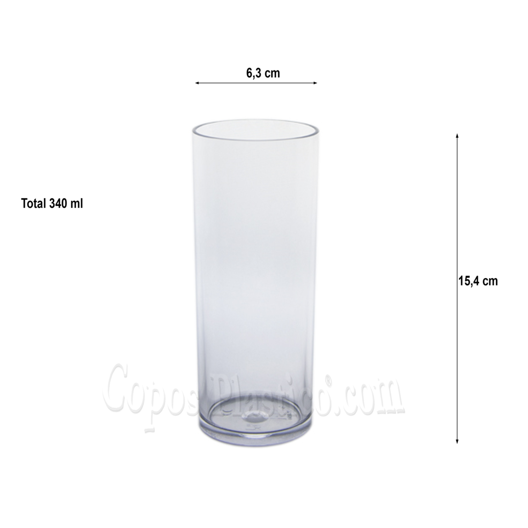 Verre Tube en Plastique bière Hercules 340ml Polycarbonate Boìte Pleine 36 Unités