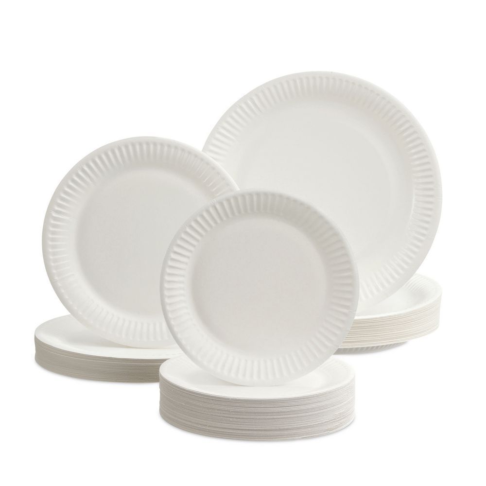 Plato de cartón 230mm de diametro blanco - caja 300 unidades