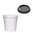 Paper Cups Coffe Vending 110ml (4Oz) White w/ Black Lid “To Go” - Box of 3000 units