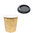 Paper Cups Coffe Vending 110ml (4Oz) Kraft w/ Black Lid “To Go” - Pack 50 units