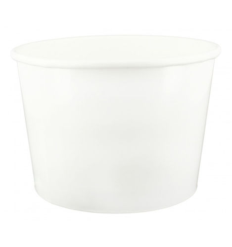 Taza de Cartón Blanca para Helado 160ml - paquete 50 unidades con tapa cúpula