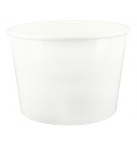 Gobelet Carton Blanc pour la crème glacée 160ml - boîte pleìne 1400 unités avec couvercle dôme