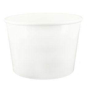 Taza de Cartón Blanca para Helado 160ml - caja 1400 unidades con tapa cúpula