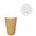 Paper Cup Kraft / Natural 360ml (12Oz) w/ White Lid ToGo - Pack of 55 units