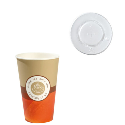 Paper Cup "Specialty ToGo" 360ml (12Oz) w/ Lid for Straws - Pack of 55 units