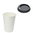 White Paper Cup 360ml (12Oz) w/ Cover w/ Hole "To Go" White - Pack 80 units