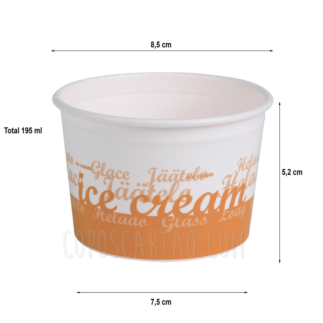 Copo Cartão para Gelado 195 ml