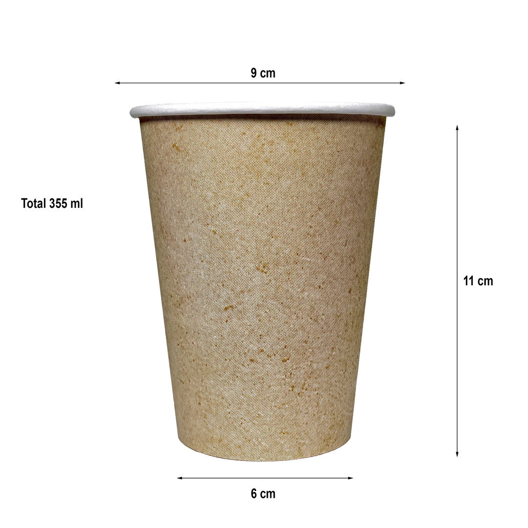 White Paper Cups 355 ml (12Oz) box of 850 Units