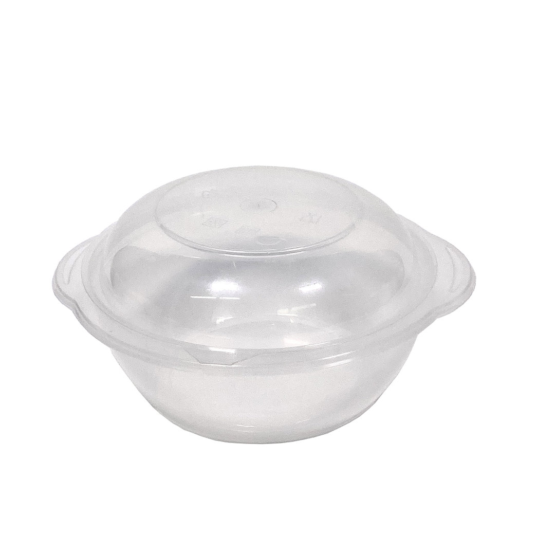 Plato de sopa / DESECHABLE 500 ml Transparente c/ Tapa- Caja Completa 400 unidades