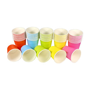 Gobeletes en Carton 7Oz 210ml Couleurs Assorties -  Paquet 50 unités