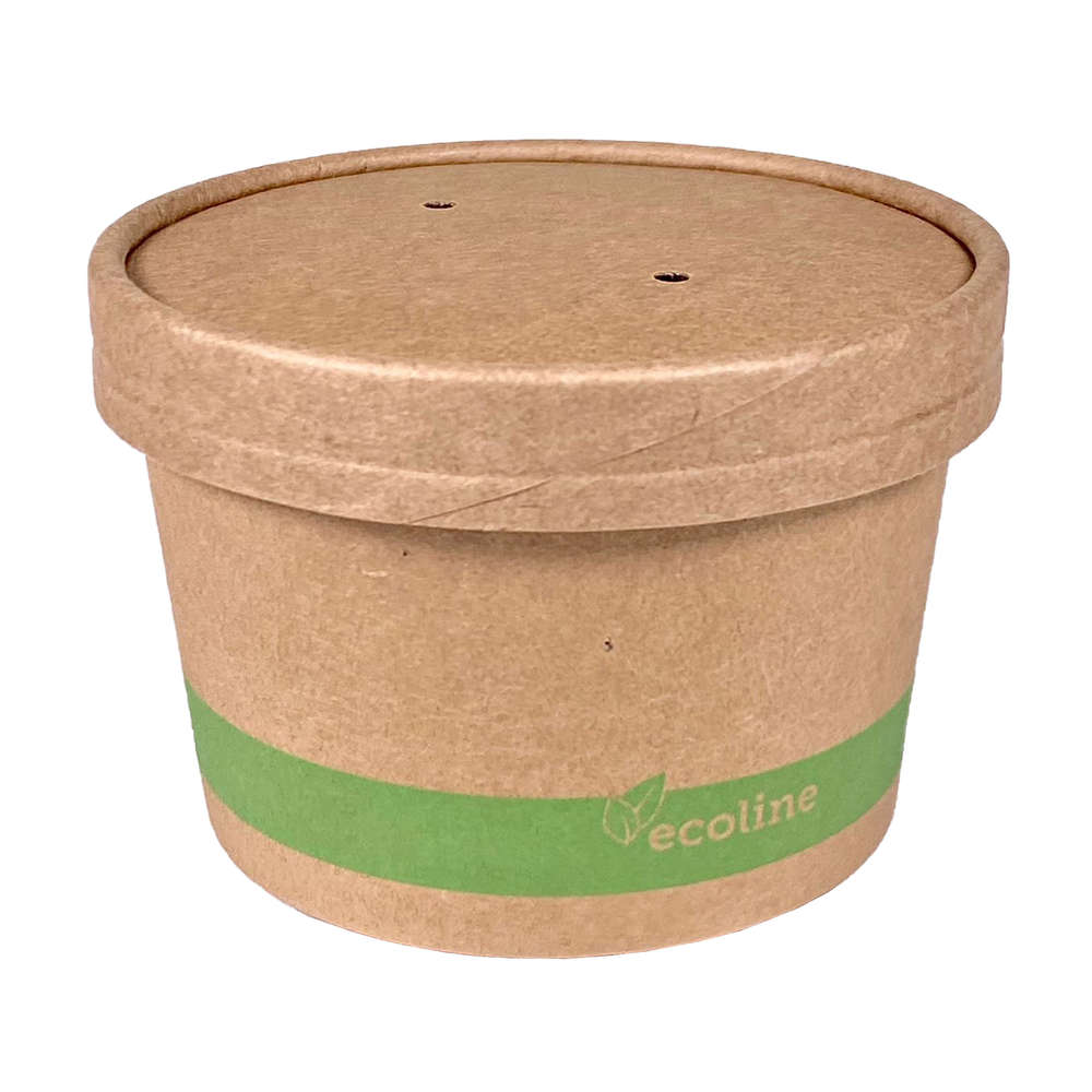 Boîte en Carton de Soupe 240ml Kraft Avec Couvercle Écologique