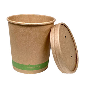 Kraft Paper Soup Box of 480ml With Lid