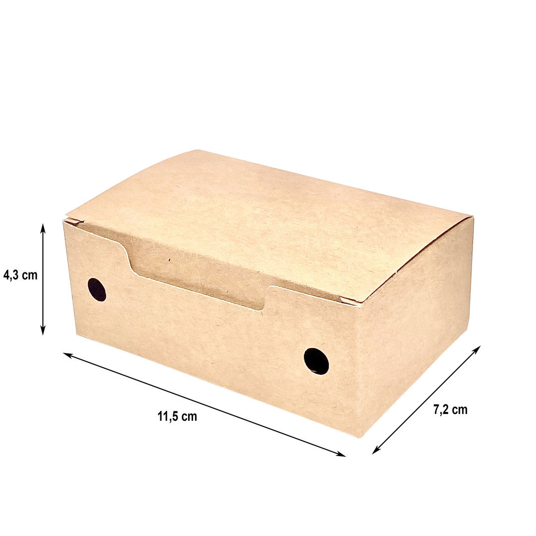 Petite Boîte à Beignets Kraft -  Paquet 50 unités