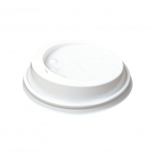 White Lid  with hole for drinking 8oz/9oz/12oz 80mm - 100 units