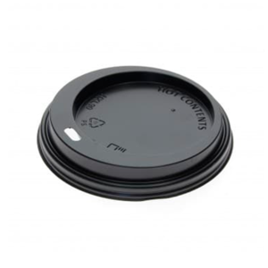 Black Lid  with Hole for Drinking 8oz/9oz/12oz 80mm