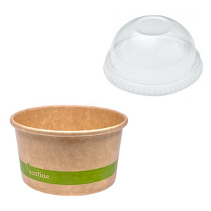 Paper Cup for Kraft Ice Cream 360ml w/ Dome Lid - Pack 50 units