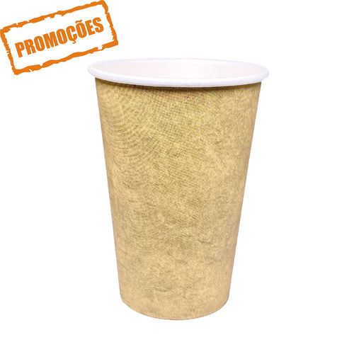 Vaso de Cartón 350ml (12Oz) Kraft – Paquete 50 unidades