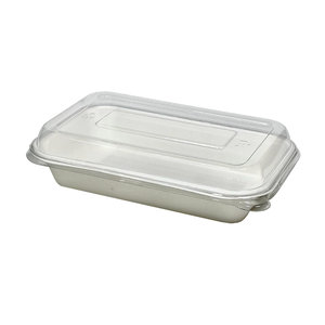 720ml Bio Rectangular Salad Bowl With Lid - Package 50 units