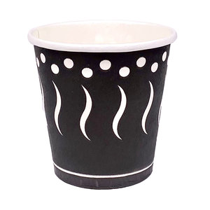 Black Printed Eco Card Cup 90ml (3Oz) 1000 units complete box