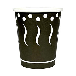 Black Printed Eco Card Cup 240ml (8Oz) – Pack 50 units