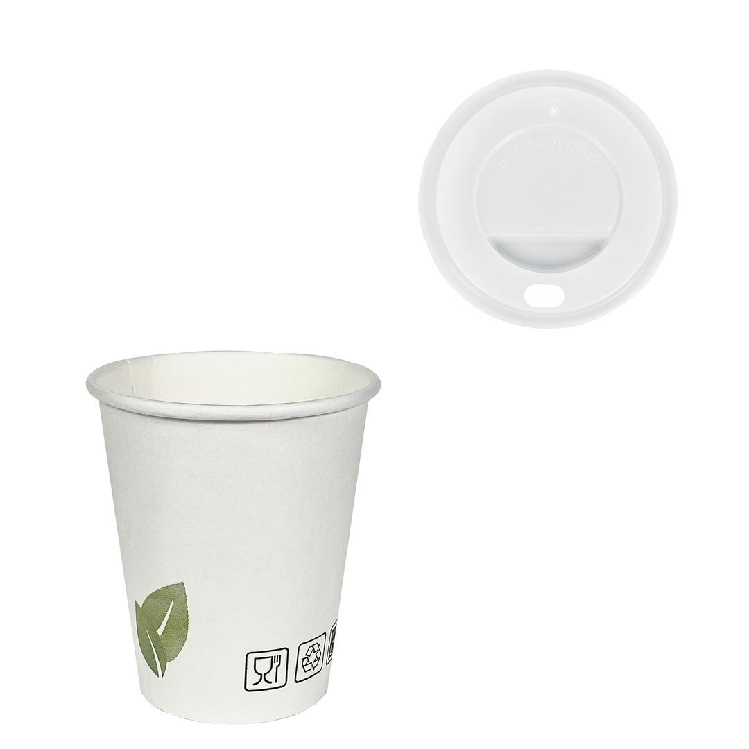 Copo Cartão Eco Folha Branco 210ml(7Oz)