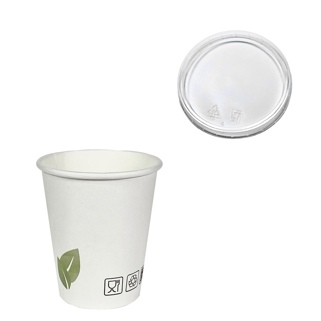 Copo Cartão Eco Folha Branco 210ml(7Oz)