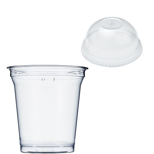 Copo Plástico RPET 20oz - 650ml Com Tampa Cúpula Com Cruz - Pacote 50 unidades