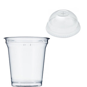 RPET Plastic Cup 20oz - 650ml With Cover Dome With Cross - Pack of 50 units